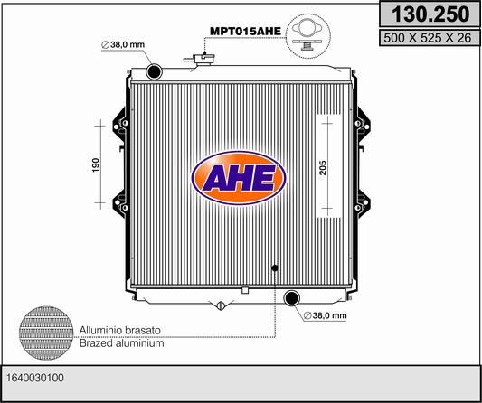 AHE 130.250 Engine radiator 130250
