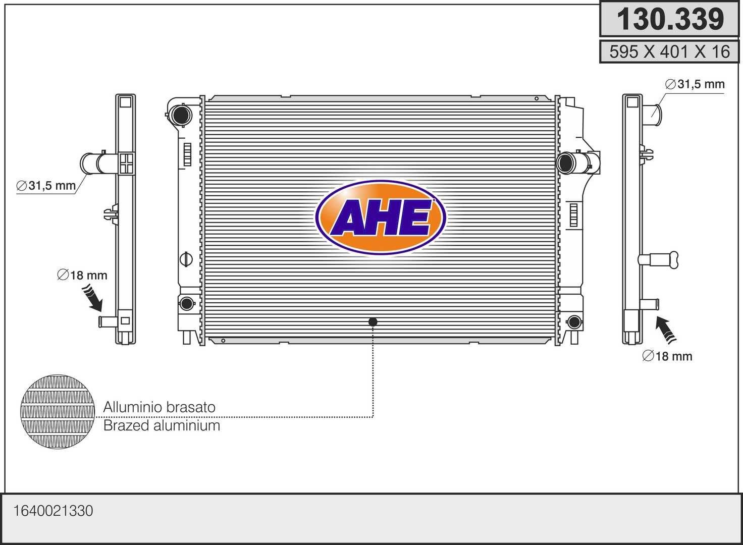 AHE 130.339 Engine radiator 1640021330