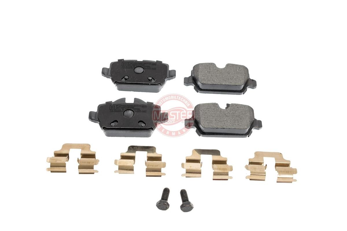 13046027132N-SET-MS MASTER-SPORT Brake pad set MINI Rear Axle, prepared for wear indicator, excl. wear warning contact, with anti-squeak plate
