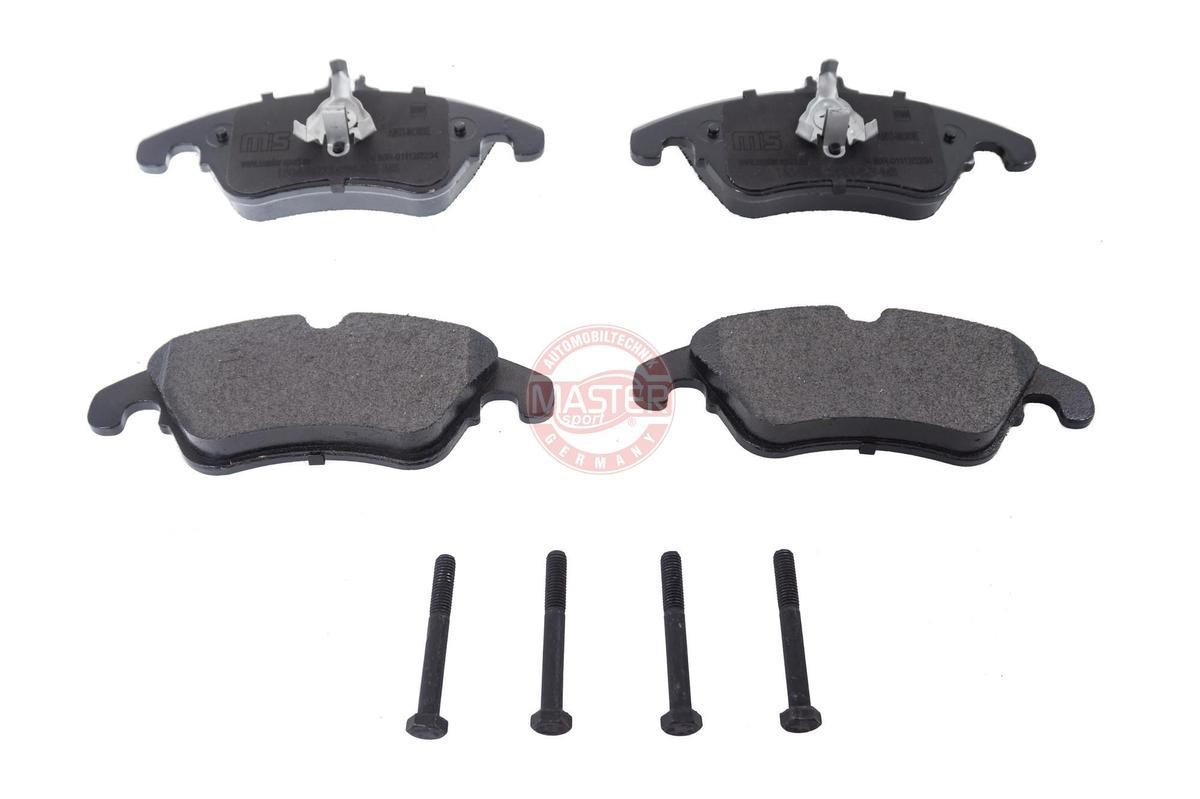 13046027342N-SET-MS MASTER-SPORT Brake pad set MERCEDES-BENZ Front Axle, prepared for wear indicator, excl. wear warning contact, with anti-squeak plate
