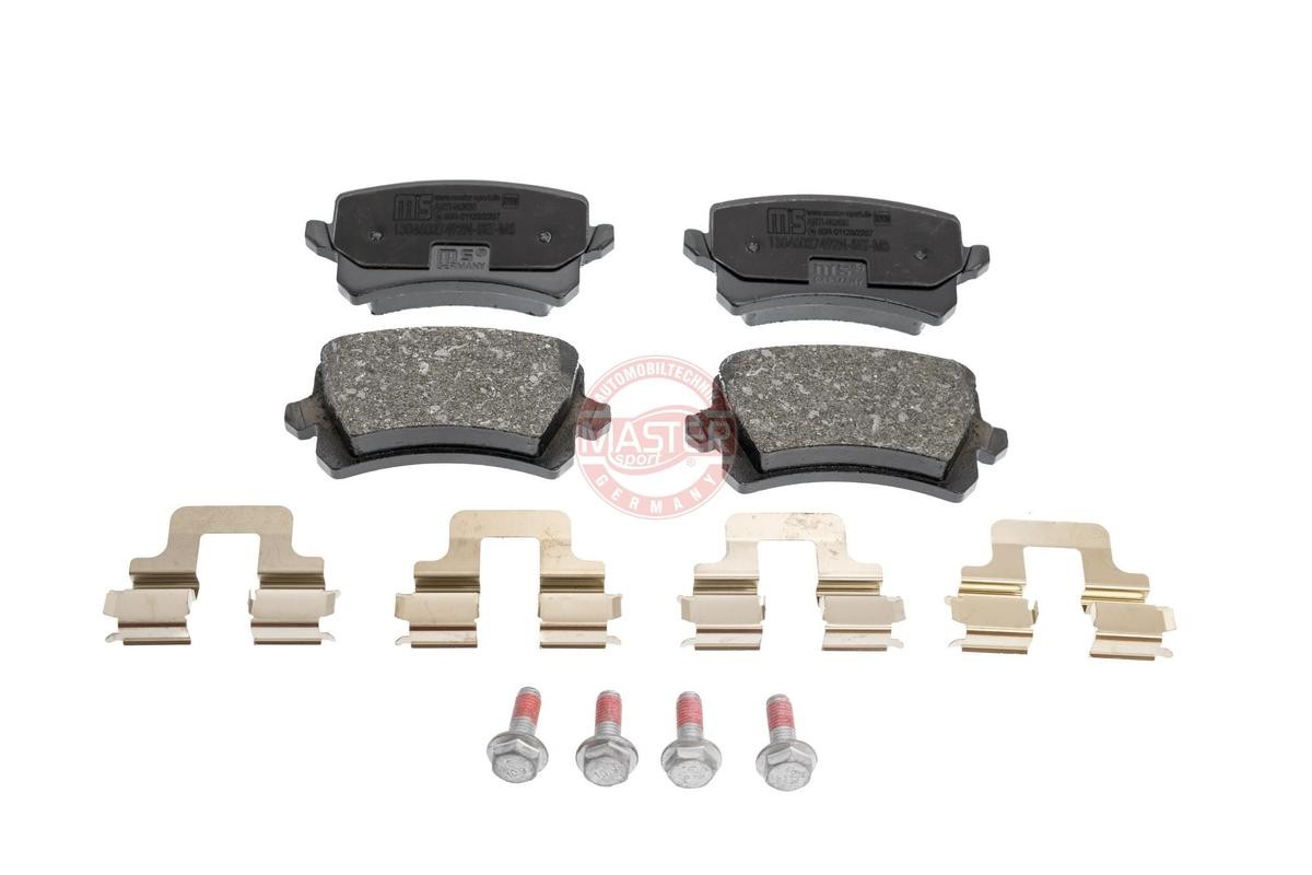 236027492 MASTER-SPORT Rear Axle, excl. wear warning contact, not prepared for wear indicator, with anti-squeak plate Height: 56,4mm, Width: 105mm, Thickness: 16,9mm Brake pads 13046027492N-SET-MS buy