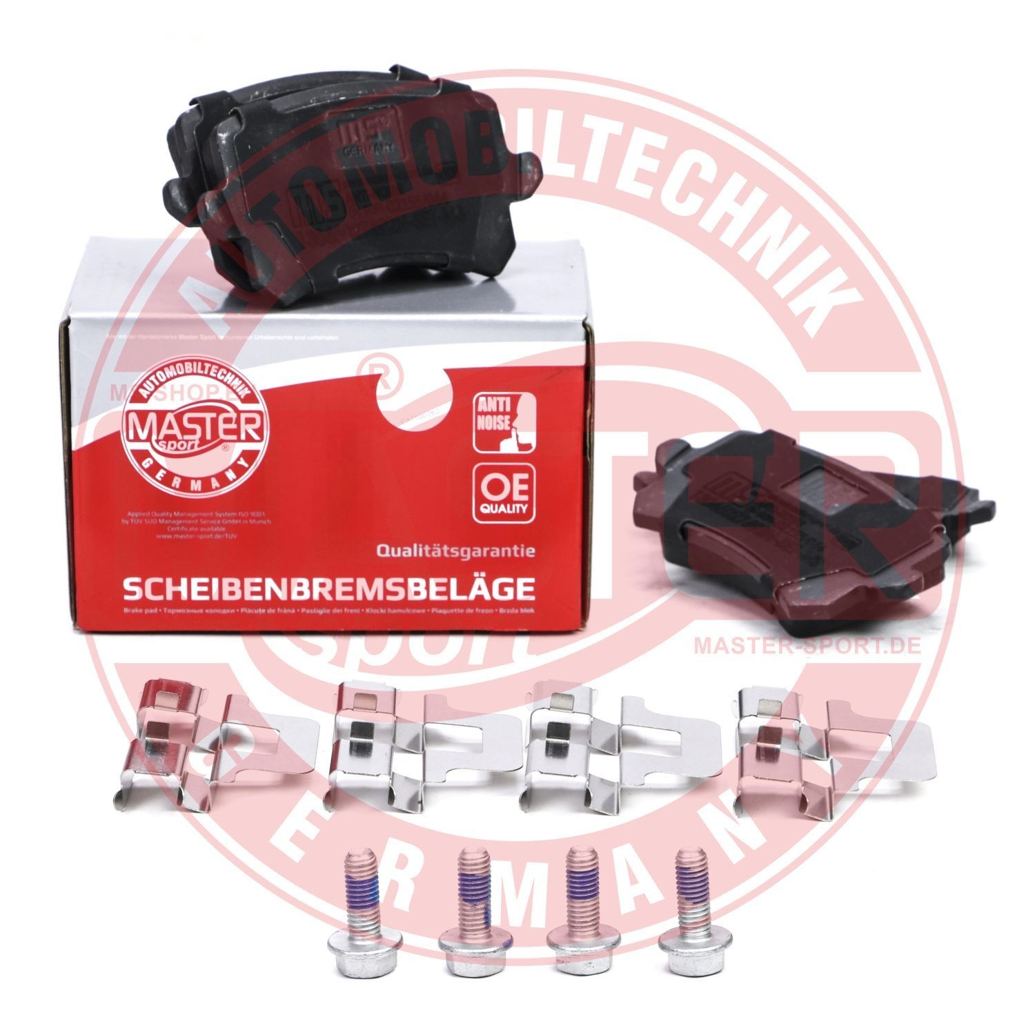 13046027492N-SET-MS Set of brake pads HD236027492 MASTER-SPORT Rear Axle, excl. wear warning contact, not prepared for wear indicator, with anti-squeak plate