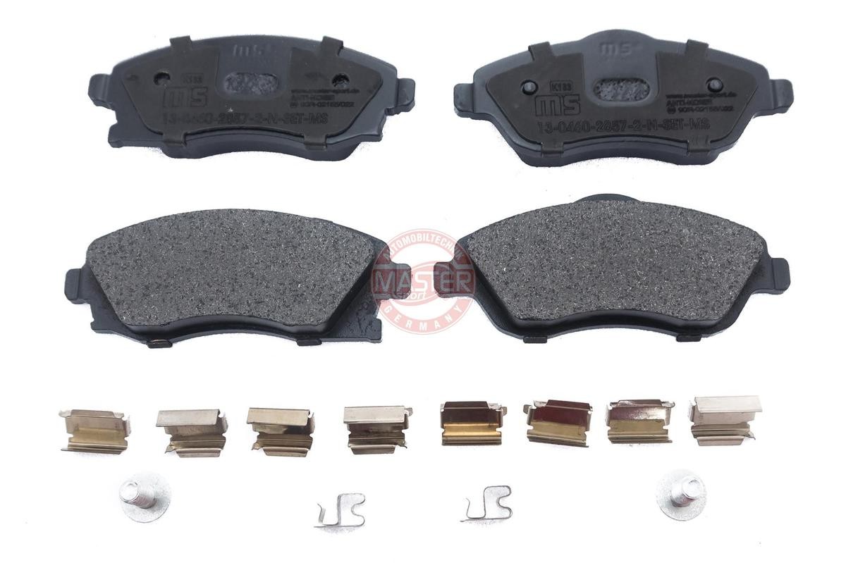 23225 MASTER-SPORT Front Axle, with acoustic wear warning, with anti-squeak plate Height 1: 52,3mm, Height 2: 55,5mm, Width: 131mm, Thickness: 17mm Brake pads 13046028572N-SET-MS buy