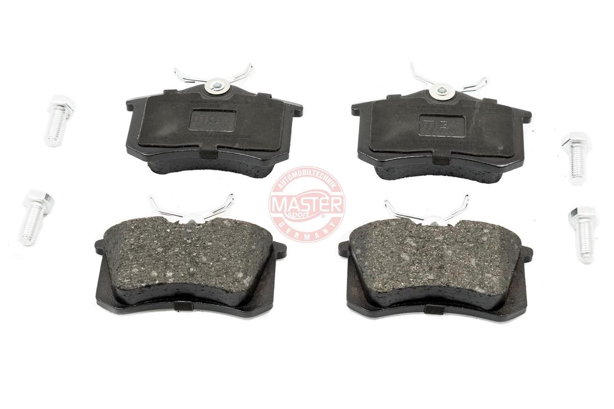 13046028602N-SET-MS MASTER-SPORT Brake pad set AUDI Rear Axle, prepared for wear indicator, excl. wear warning contact, with anti-squeak plate