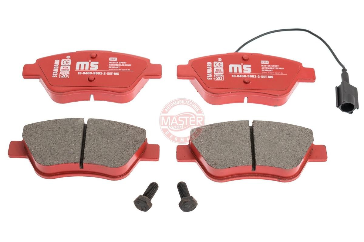 236039821 MASTER-SPORT Front Axle, incl. wear warning contact, with anti-squeak plate Height: 53,3mm, Width: 122,8mm, Thickness: 18,1mm Brake pads 13046039822-SET-MS buy