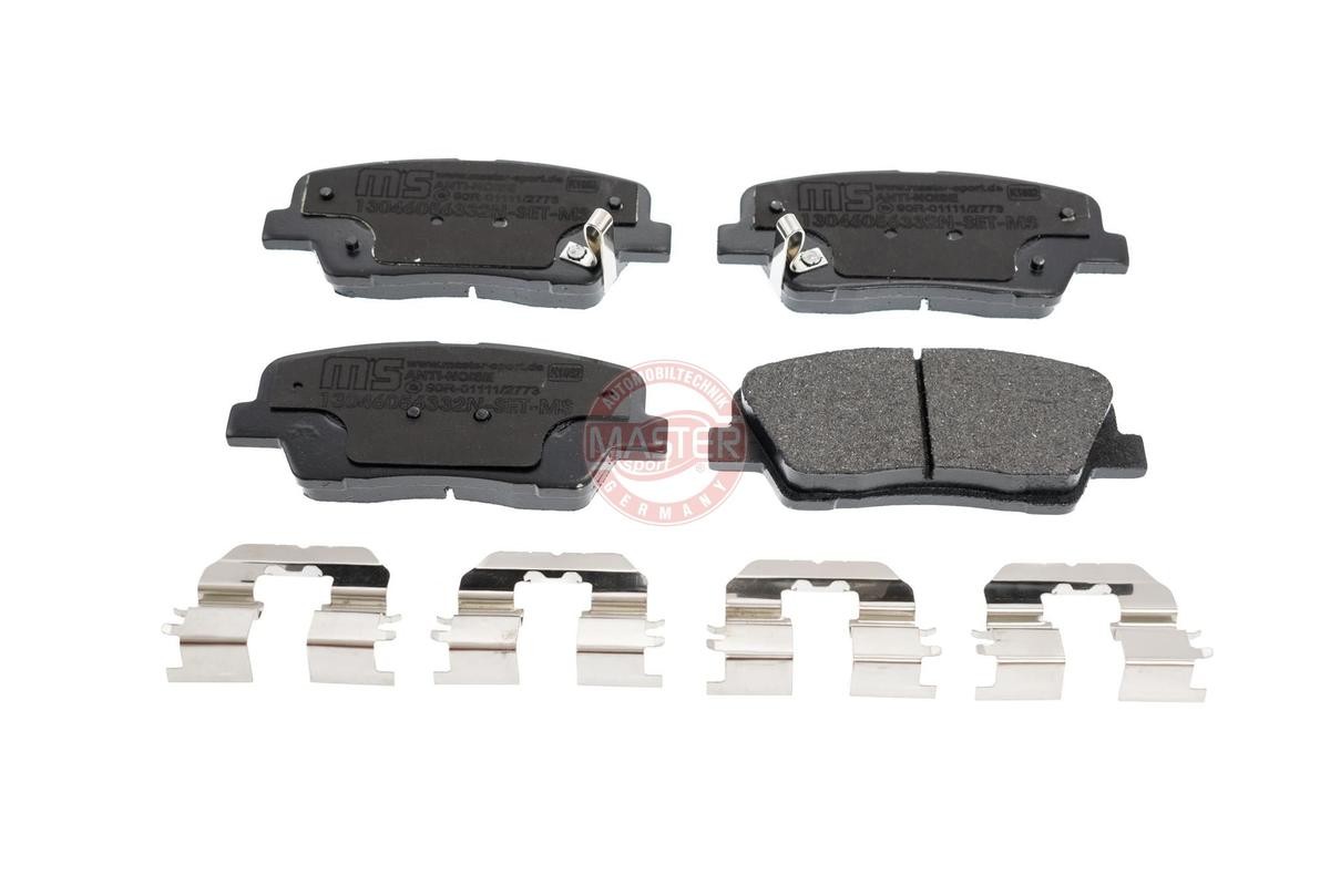 MASTER-SPORT 13046056332N-SET-MS Brake pad set Rear Axle, with acoustic wear warning, with anti-squeak plate