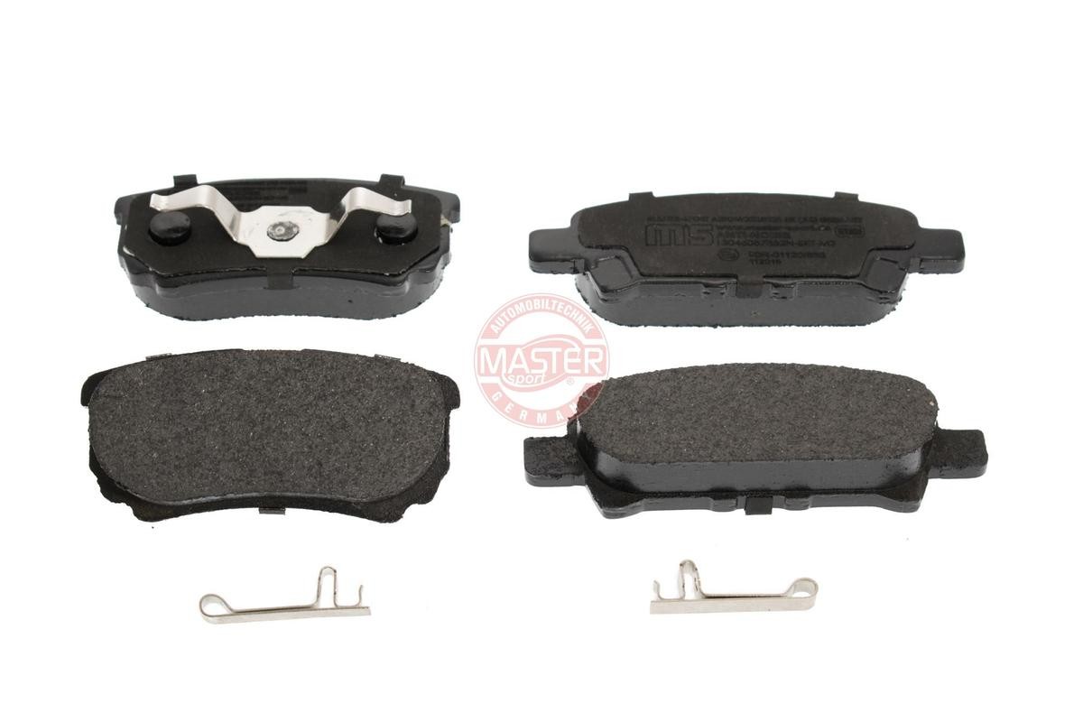 236057352 MASTER-SPORT Rear Axle, with acoustic wear warning, with anti-squeak plate Height 1: 40,1mm, Height 2: 35,7mm, Width 1: 86mm, Width 2 [mm]: 106mm, Thickness: 16,1mm Brake pads 13046057352N-SET-MS buy