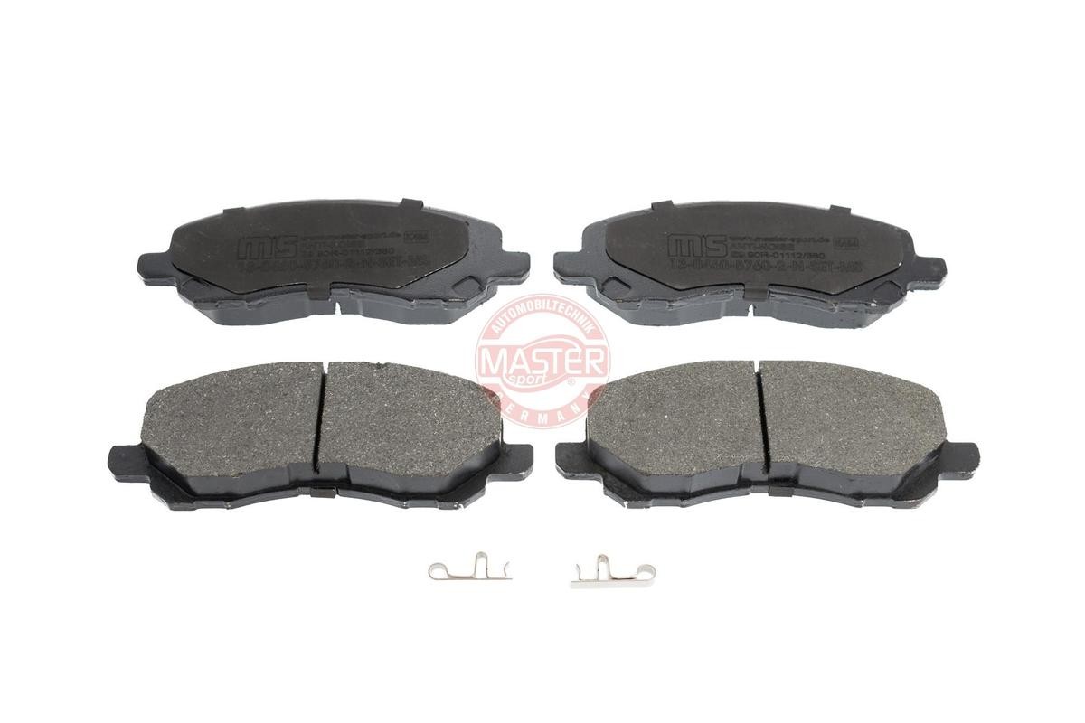 13046057602N-SET-MS MASTER-SPORT Brake pad set JEEP Front Axle, with acoustic wear warning, with anti-squeak plate