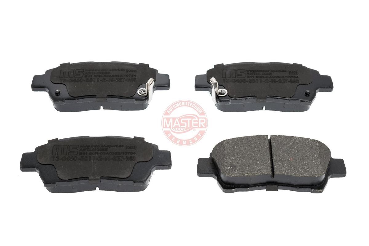 23348 MASTER-SPORT Front Axle, with acoustic wear warning, with anti-squeak plate Height: 46,8mm, Width: 112mm, Thickness: 16,5mm Brake pads 13046058112N-SET-MS buy