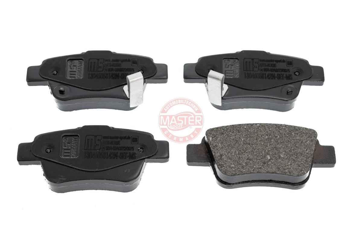 236058142 MASTER-SPORT Rear Axle, with acoustic wear warning, with anti-squeak plate Height: 45,8mm, Width: 102mm, Thickness: 16,4mm Brake pads 13046058142N-SET-MS buy