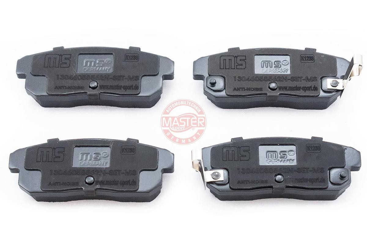 MASTER-SPORT 13046058562N-SET-MS Brake pad set Rear Axle, with acoustic wear warning, with anti-squeak plate