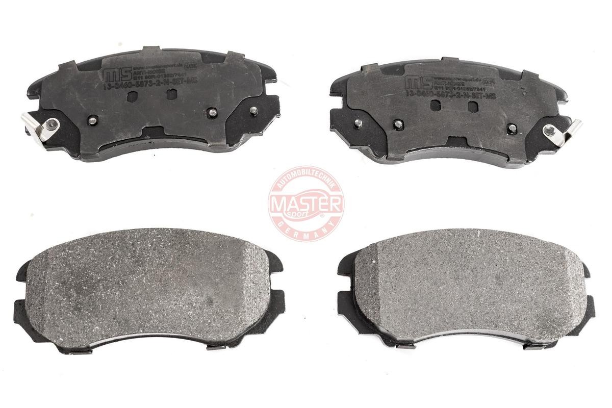 MASTER-SPORT 13046058732N-SET-MS Brake pad set Front Axle, with acoustic wear warning, with anti-squeak plate