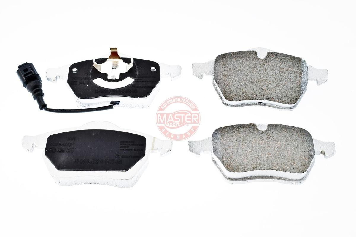 13046071222K-SET-MS MASTER-SPORT Brake pad set SKODA Front Axle, Ceramic, incl. wear warning contact, with anti-squeak plate