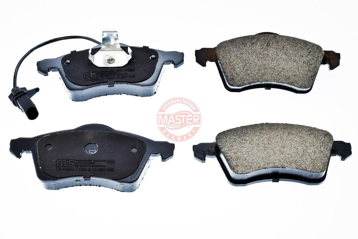 MASTER-SPORT 13046071242N-SET-MS Brake pad set Front Axle, incl. wear warning contact, with anti-squeak plate