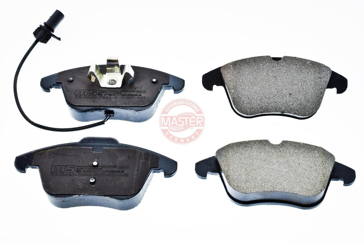 13046072562N-SET-MS MASTER-SPORT Brake pad set DODGE Front Axle, incl. wear warning contact, with anti-squeak plate