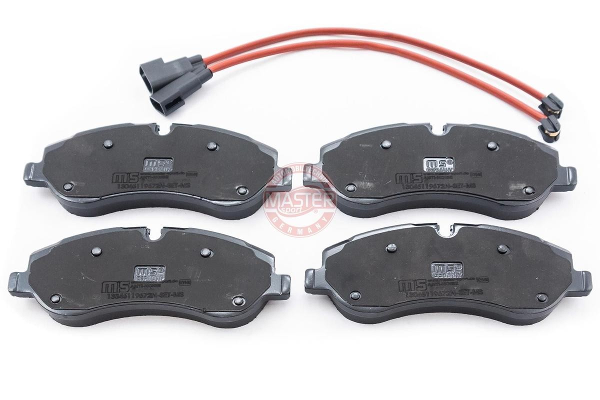 MASTER-SPORT 13046119672N-SET-MS Brake pad set Front Axle, incl. wear warning contact, with anti-squeak plate