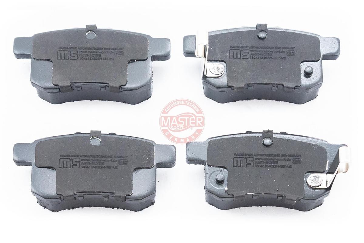 MASTER-SPORT 13046134822N-SET-MS Brake pad set Rear Axle, with acoustic wear warning, with anti-squeak plate