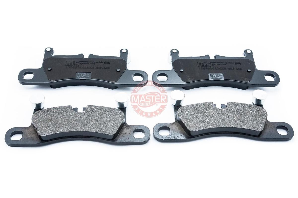 236144242 MASTER-SPORT Rear Axle, prepared for wear indicator, excl. wear warning contact, with anti-squeak plate Height: 76mm, Width: 187mm, Thickness: 16,9mm Brake pads 13046144242N-SET-MS buy
