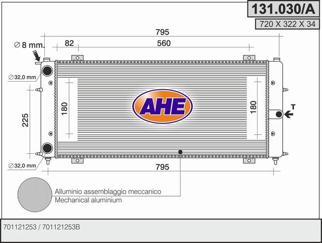 AHE 131.030/A Engine radiator 701121253B