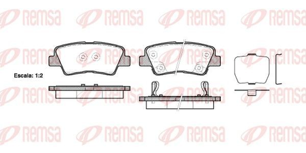 KAWE 1362 02 Brake pad set Rear Axle, with acoustic wear warning, with adhesive film, with accessories