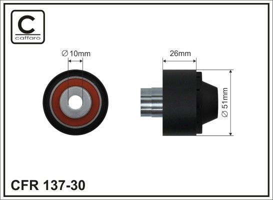CAFFARO 137-30 Deflection / Guide Pulley, v-ribbed belt 1222855