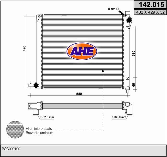 AHE 142.015 Engine radiator PCC000101