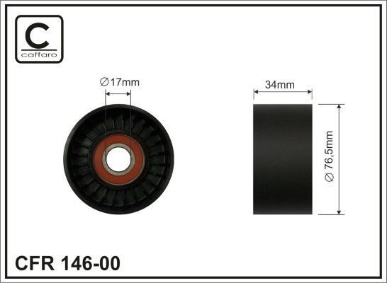CAFFARO Ø: 76mm Deflection / Guide Pulley, v-ribbed belt 146-00 buy