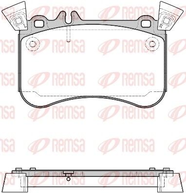 REMSA 1465.10 Brake pad set Front Axle, prepared for wear indicator, with adhesive film