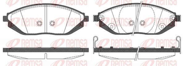 KAWE 1472 02 Brake pad set Front Axle, with acoustic wear warning, with adhesive film, with accessories