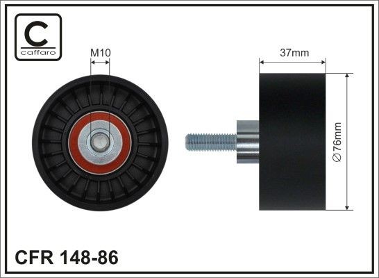 CAFFARO 148-86 Deflection / Guide Pulley, v-ribbed belt YC1E-9444-AE