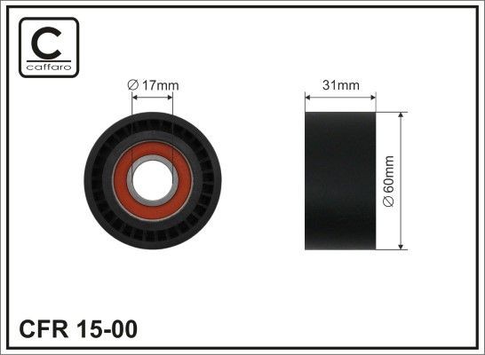 CAFFARO Ø: 60mm Deflection / Guide Pulley, v-ribbed belt 15-00 buy