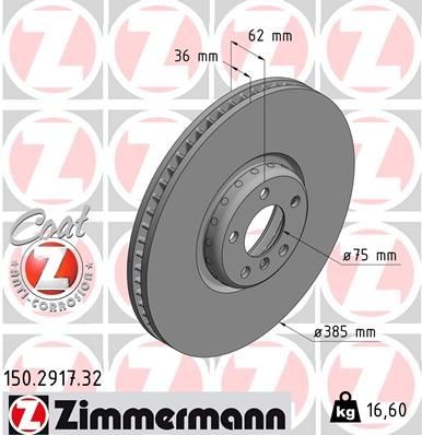 ZIMMERMANN FORMULA F COAT Z 150.2917.32 Brake disc 34.11.6.782.067