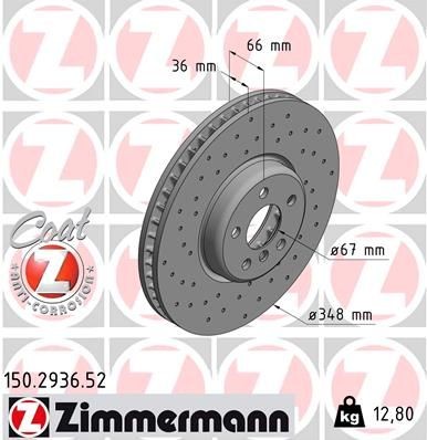 BMW 7 Series Brake disc ZIMMERMANN 150.2936.52 cheap