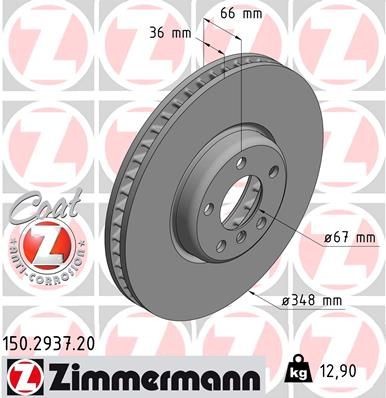 ZIMMERMANN 150.2937.20 Brake discs BMW X7 2019 price