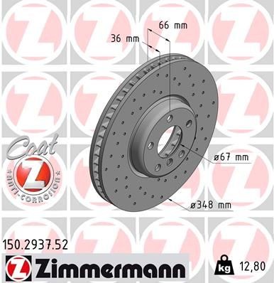 ZIMMERMANN 150.2937.52 Brake discs BMW 3 Touring (G21)