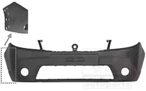 VAN WEZEL Front, Smooth, black, Paintable, without bumper support Front bumper 1506572 buy