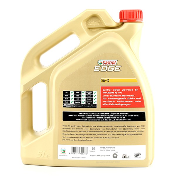1535F1 Motor oil CASTROL 5W-40 review and test