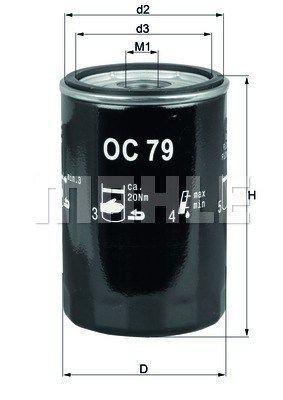 OC79 MAGNETI MARELLI 154076429600 Oil filter VOF135