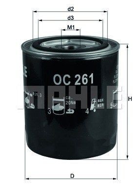 OC261 MAGNETI MARELLI 154096555800 Oil filter F 139.215.310.010