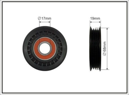 CAFFARO 158-00 Deflection / Guide Pulley, v-ribbed belt