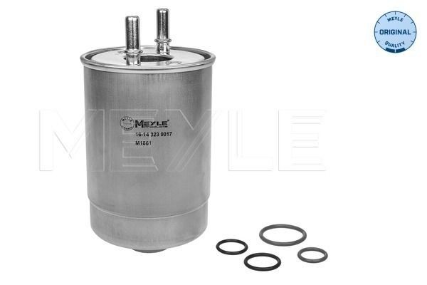 MFF0253 MEYLE In-Line Filter, ORIGINAL Quality, with gaskets/seals Height: 177mm Inline fuel filter 16-14 323 0017 buy