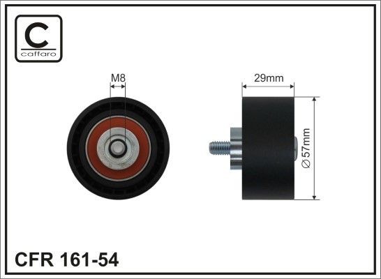 CAFFARO 161-54 Timing belt deflection pulley 60812624