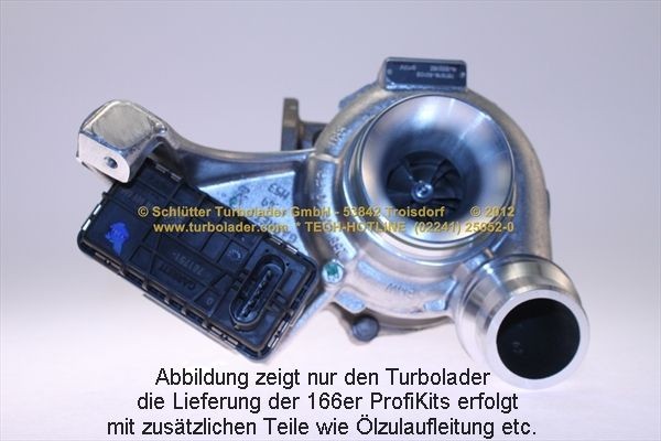 166-00920 SCHLÜTTER TURBOLADER Turbocharger BMW Exhaust Turbocharger, with attachment material, with oil supply line, PROFI KIT - with org. NEW GARRETT Turbo