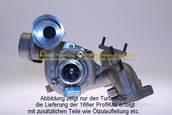 SCHLÜTTER TURBOLADER 166-08320EOL Turbocharger Exhaust Turbocharger, with attachment material, with oil supply line, END of LIFE PROFIKIT - with original GARRETT REMAN Turbo