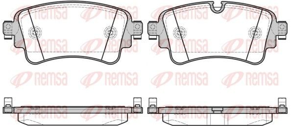 REMSA 1669.08 Brake pad set Rear Axle, prepared for wear indicator, with adhesive film