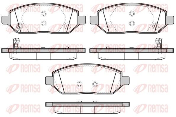 REMSA 1674.02 Brake pad set Front Axle, with acoustic wear warning, with adhesive film