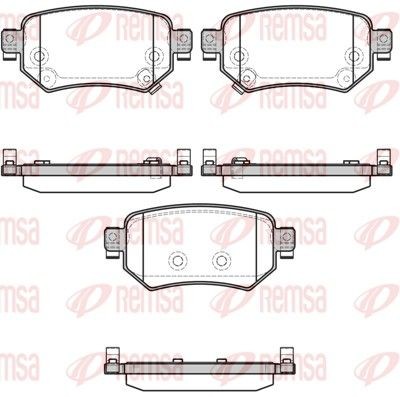 REMSA 1682.02 Brake pad set Rear Axle, with acoustic wear warning, with adhesive film