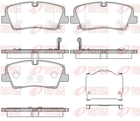 REMSA 1687.00 Brake pad set Rear Axle, prepared for wear indicator, with acoustic wear warning, with adhesive film, with accessories