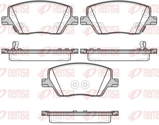 REMSA 1695.02 Brake pad set Front Axle, with acoustic wear warning, with adhesive film