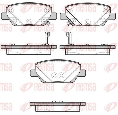 REMSA 1700.02 Brake pad set Rear Axle, with acoustic wear warning, with adhesive film